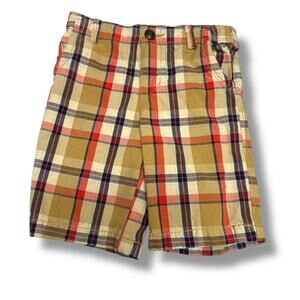Arizona Jean Company Plaid‎ Kids Shorts - Red, Tan, Blue Size 5